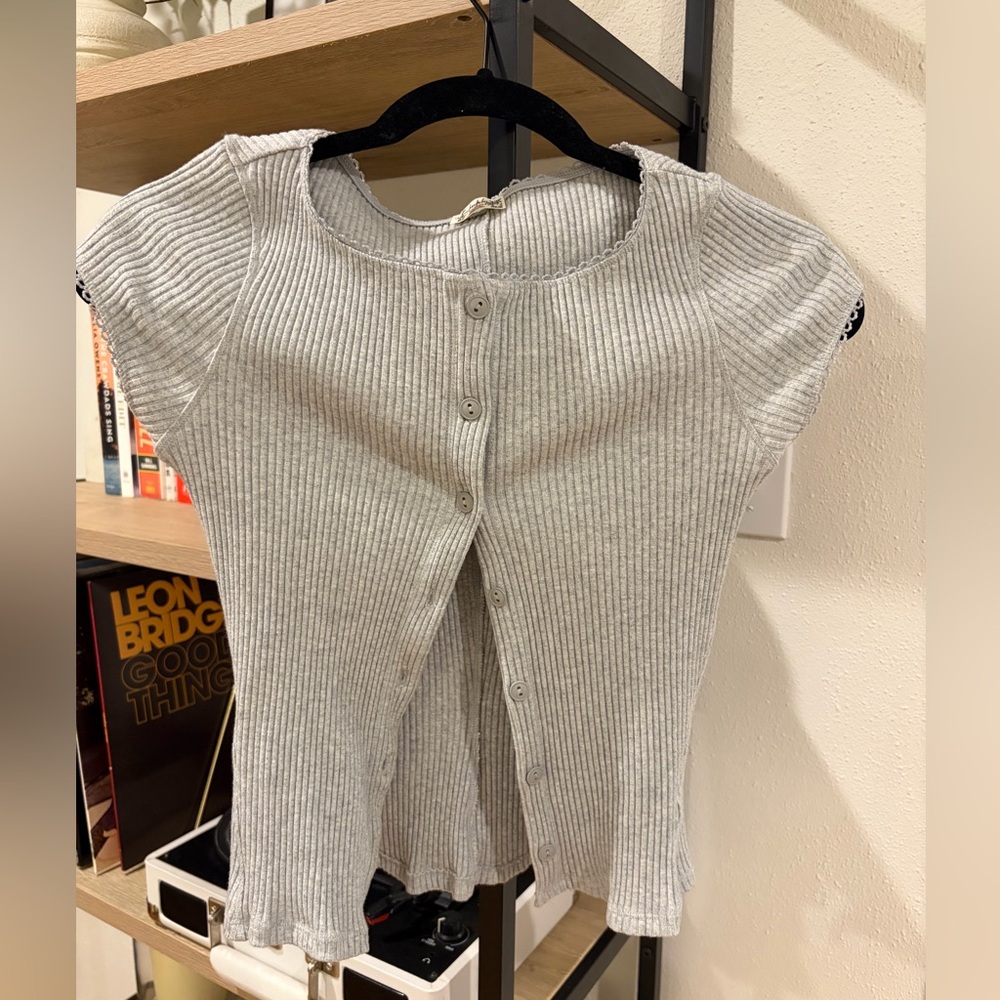 Free People Most Wanted Cardi Size Small Light Grey - Picture 6 of 7